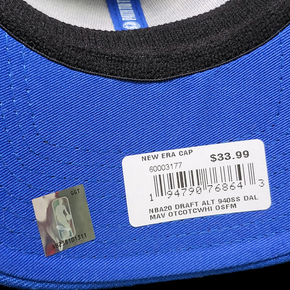 NWT DALLAS MAVERICKS 9Forty Embroidered Draft Series Snapback‎ Hat Royal Blue - Picture 9 of 9